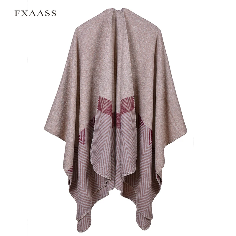 03 FXAASS, новинка, осень/зима, шаль, Модное пончо, женский шарф для леди, Роскошное Одеяло, кашемировые шарфы, теплая Пашмина, опт, накидка - Цвет: 03