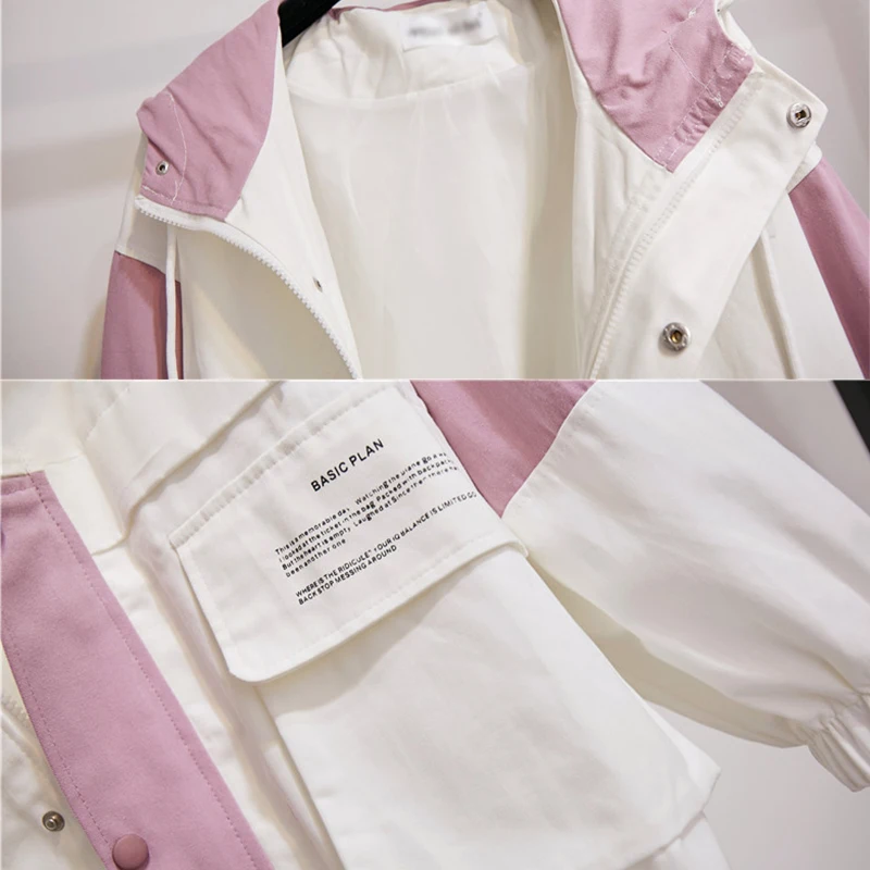 

Jacket female autumn new Korea ins Harajuku streetwear BF goods vintage fashion loose hooded long-sleeved casual women's jacket