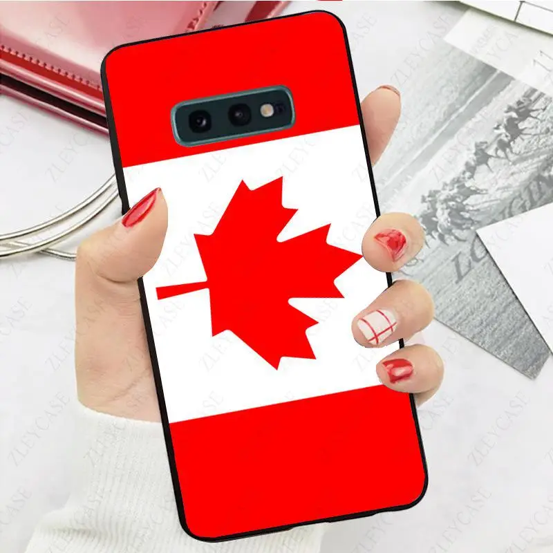 Черный чехол для телефона с канадским флагом samsung galaxy s10plus s10e s10lite s9 s8plus s20plus s7 s6edge