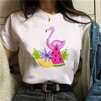 women flamingo cartoon print female tshirt 90s short sleeve graphic tees women funny harajuku t shirt female t shirt clothes