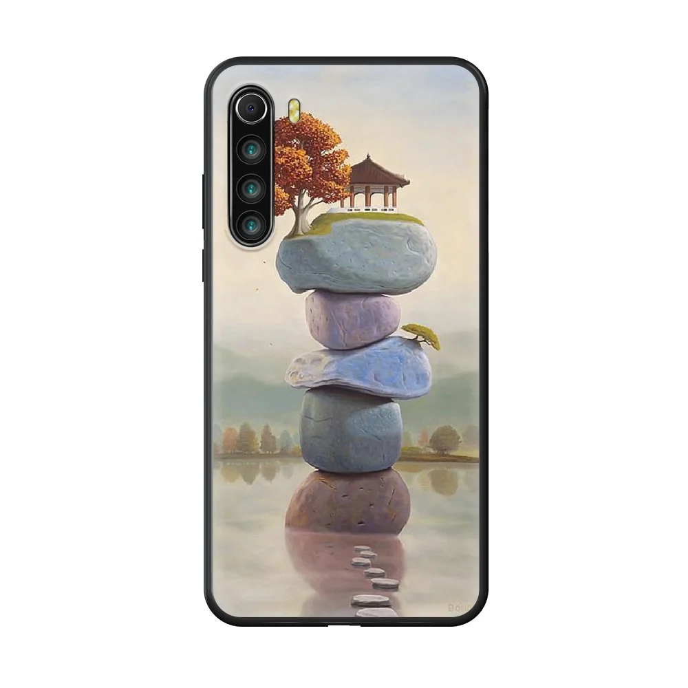 

Nice pebbles Phone case For Xiaomi Redmi Note 8T 8 9 7 7A 8 8A 4 5 9S Pro black prime trend cell cover tpu hoesjes painting