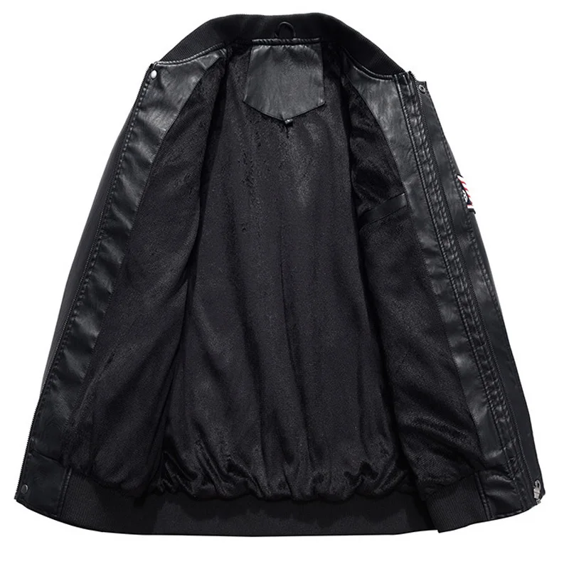 

Autumn PU Leather Jacket Men Fashion Stand Collar Wool Liner Leather Coat Men Plus Size M-4XL Motorcycle Jacket Dropshipping