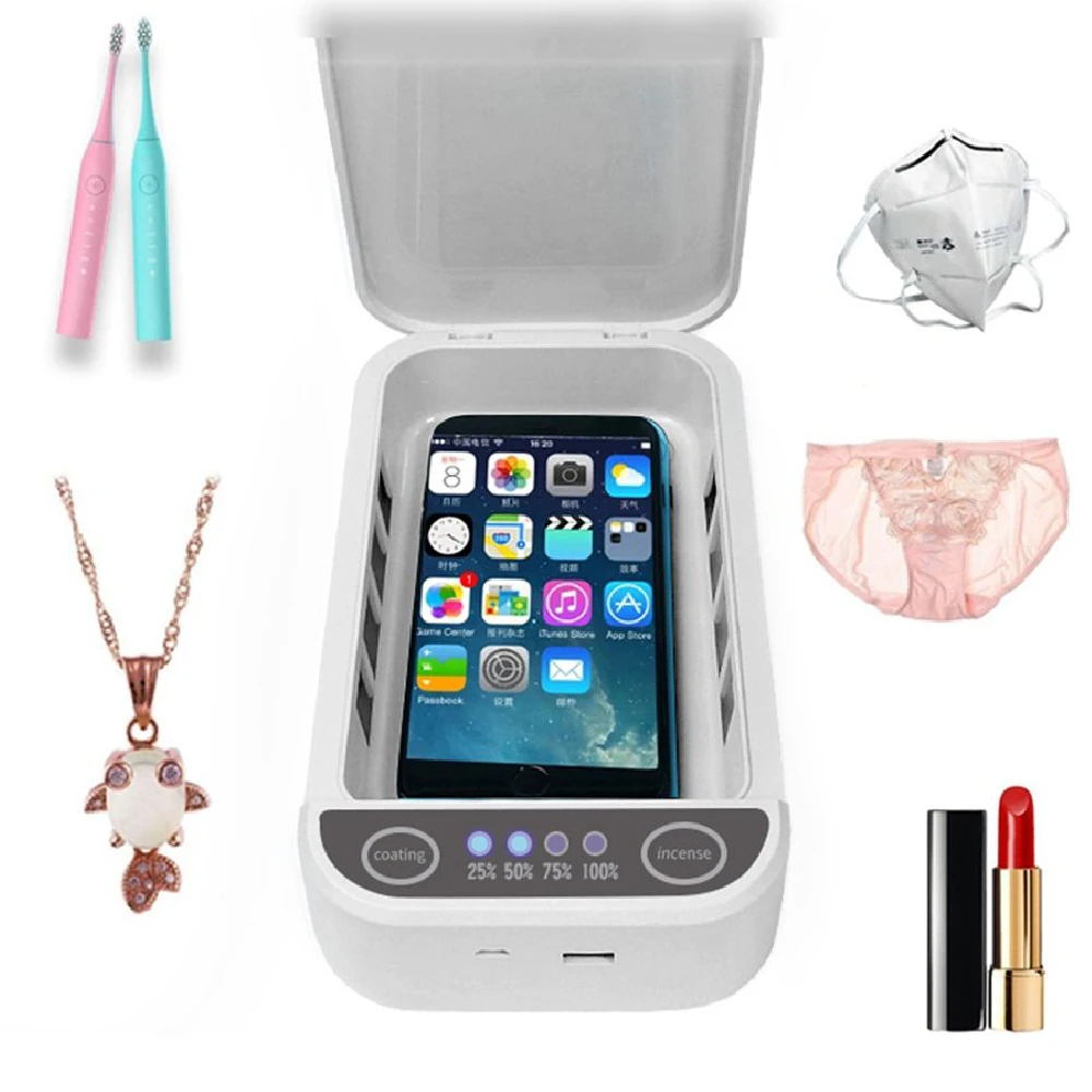 

UV Sterilizer Box Multifunction Disinfection Box for Cell Phone Key Mask Headphone Watch 99% Disinfection Cabinet USB Charging