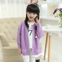 plain color girls knitted cardigan sweater soft children clothing outerwear spring kids jacket button sweater coat for girls