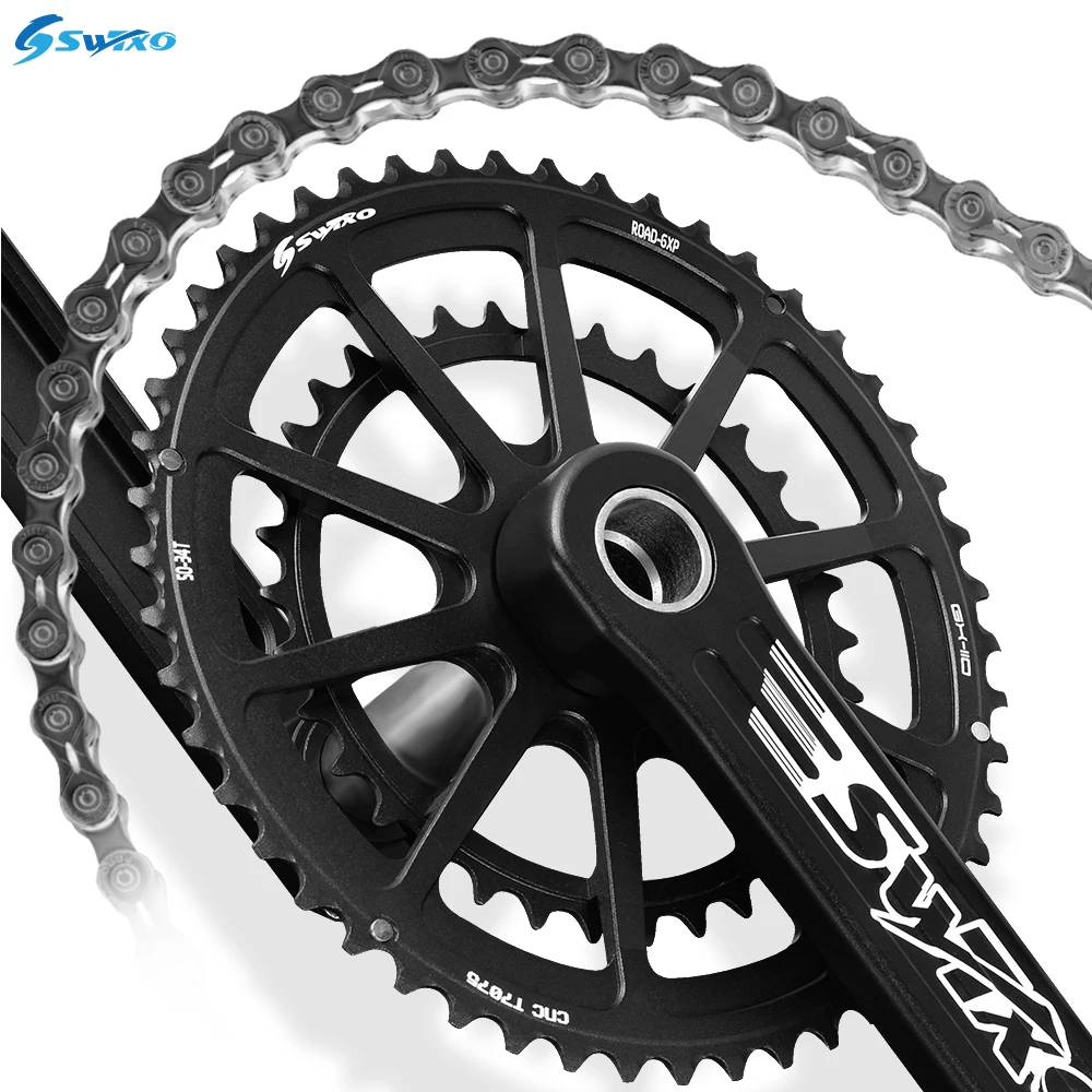 SWTXO Road Bike GXP Chainring Chain Wheel 34/50T 36/52T 39/53T Double Bicycle Crown for 9/10/11/12 Speed Crankset | Спорт и