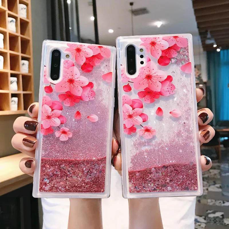 Чехол с блестками для Samsung A51 чехол динамическим жидким сыпучим песком Galaxy A71 S20 S10
