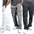 Джоггеры мужские однотонные свободного кроя, спортивные штаны, повседневные модные спортивные брюки, размера плюс, 2021