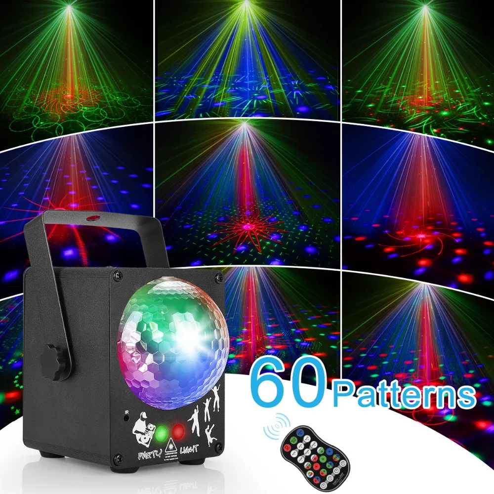 

LED Disco Laser Light RGB Projector Stage Party Lights DJ Lighting Effect for home Wedding Christmas Decoration