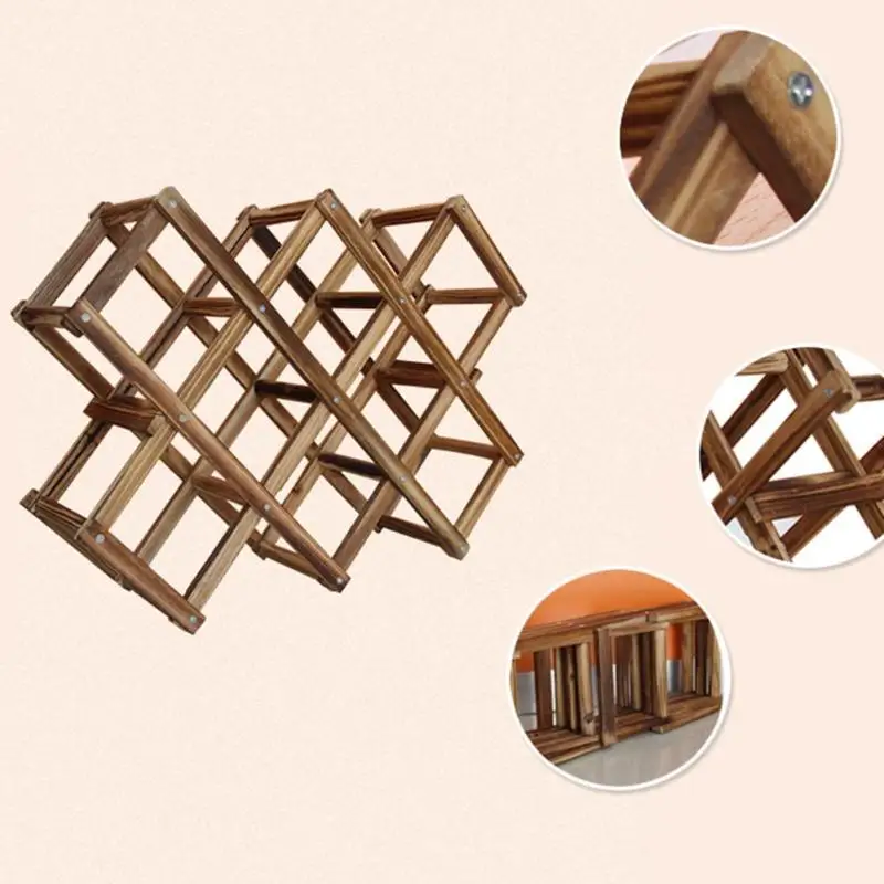 Классическая деревянная полка для красного вина складной держатель бутылок пива