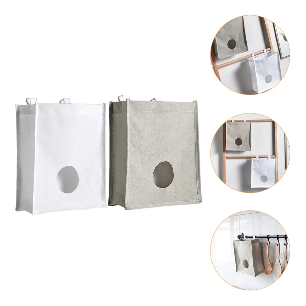 

2Pcs Waterproof Hanging Storage Bags Oxford Hanging Storage Bags (White Grey)