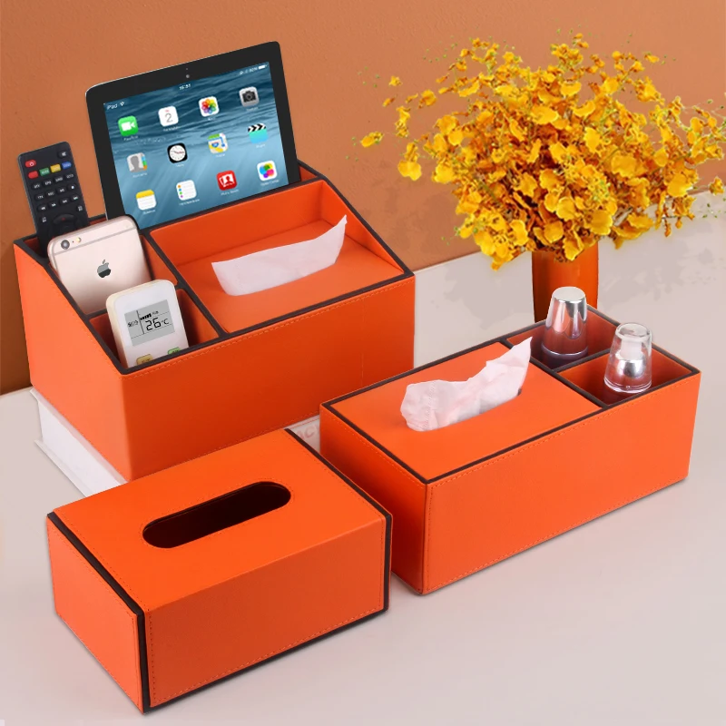 

Leather Tissue Boxes Decoration Luxury Home Modern Tissue Desk Accessories Cajas Decorativas Almacenaje Paper Napkins BD50TB