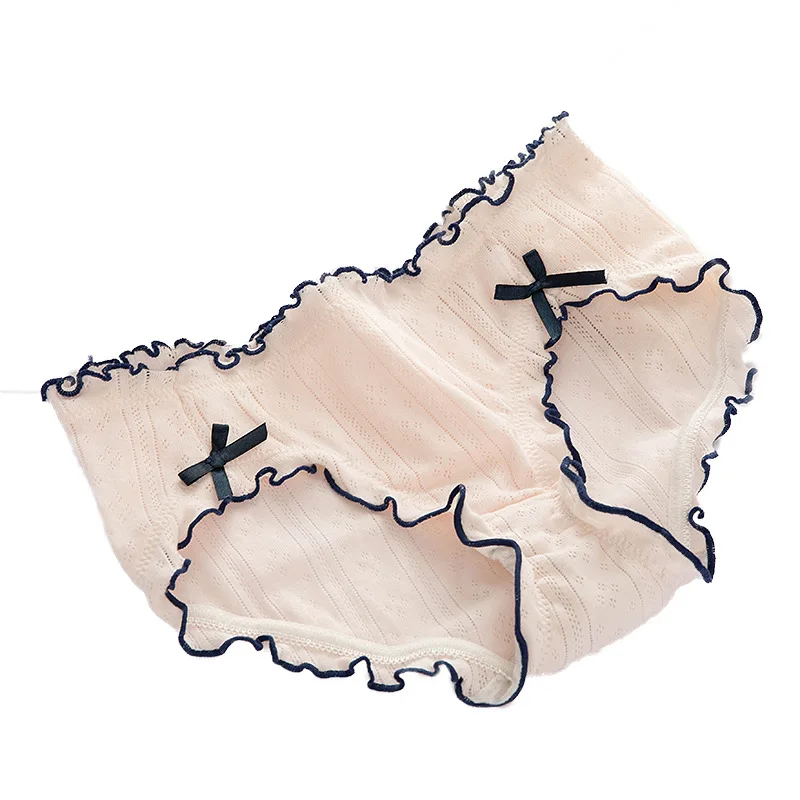 Нижнее белье для девочек кружевные бесшовные трусы со средней талией | Женская