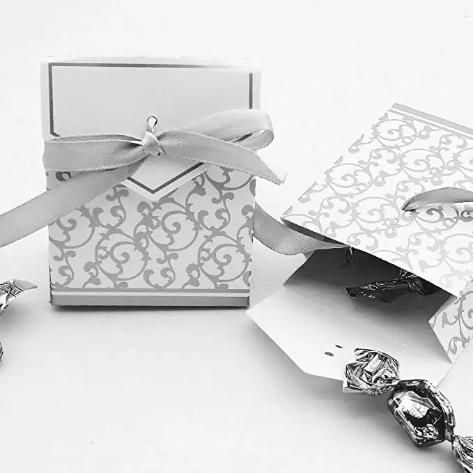 Конфетная коробка 50 шт в наборе Подарочная коробки для тортов и пирожных лента