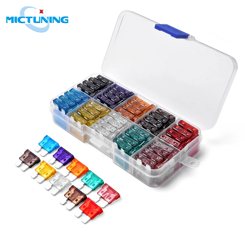 MICTUNING 100 шт. ATC/ATO Ассорти Стандартные лезвия предохранитель ассортимент набор
