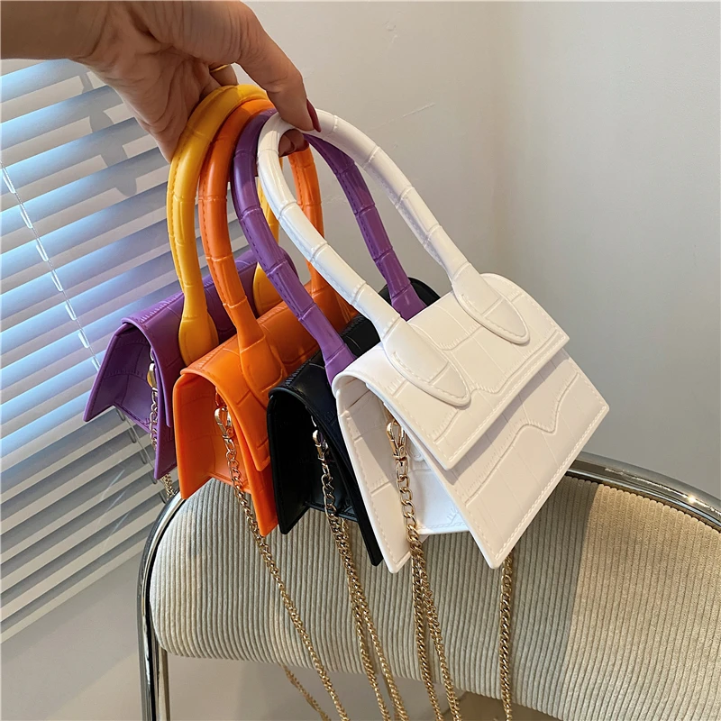 

Vintage Women Handbags Luxury Brand Designer PVC Shoulder Bag Ladies Small Strap Evening Bags 2021 New Stone Pattern Mini Totes