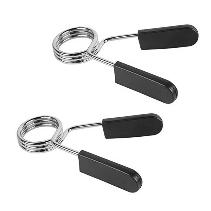 

2 Pcs Standard 1.1 Inch/28mm Barbell Bar Clamps Spring Collar Clips Gym Weight Dumbbell Lock
