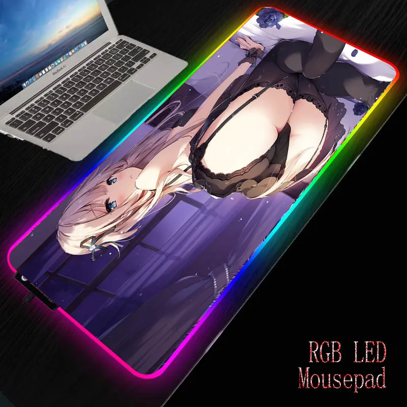 

Mairuige сексуальная девушка задница RGB игровой коврик для мыши геймерский большой коврик для Мыши Компьютерный коврик для мыши светодиодная п...