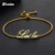 Wanixm индивидуальное имя браслет для женщин Золотая Нержавеющая сталь Регулируемая стрейч Арабская буква персонализированные браслеты Ювелирные изделия Подарки - изображение