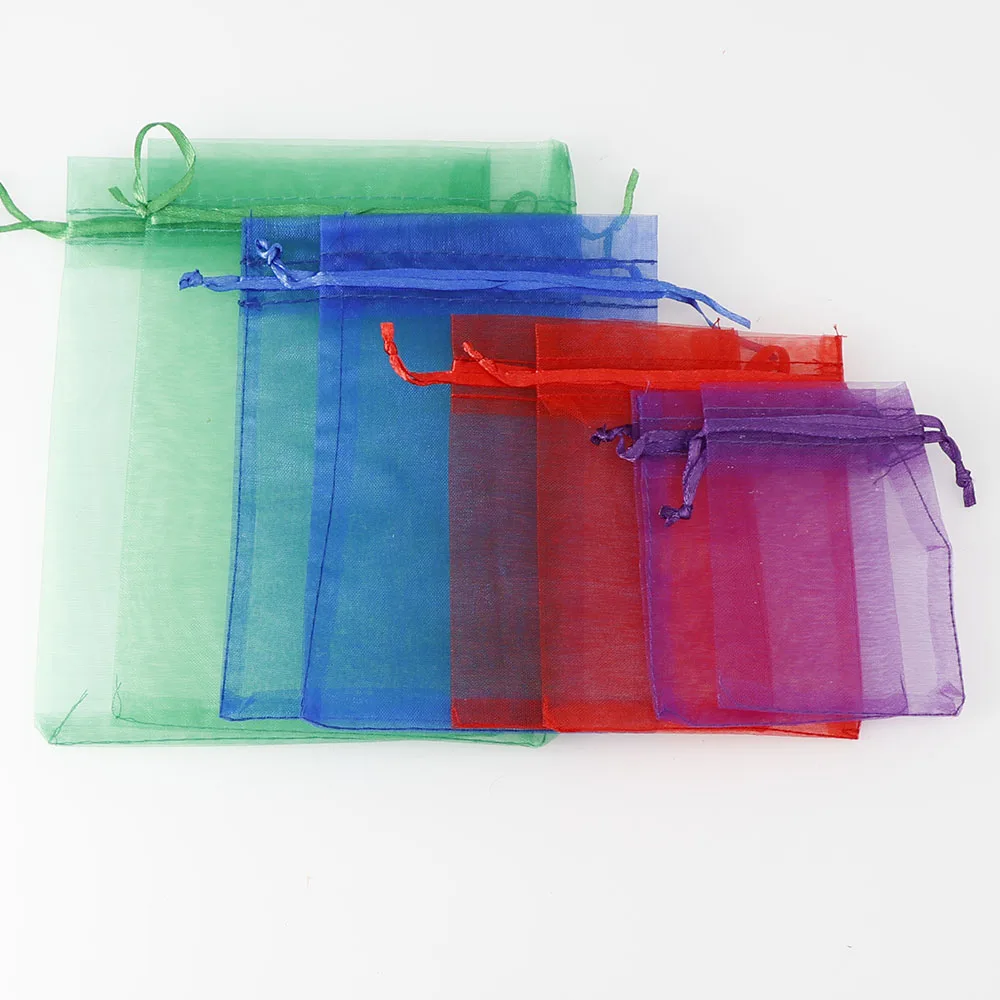 50 шт./компл. красочные прозрачные сумки из органзы фотокоробка упаковка