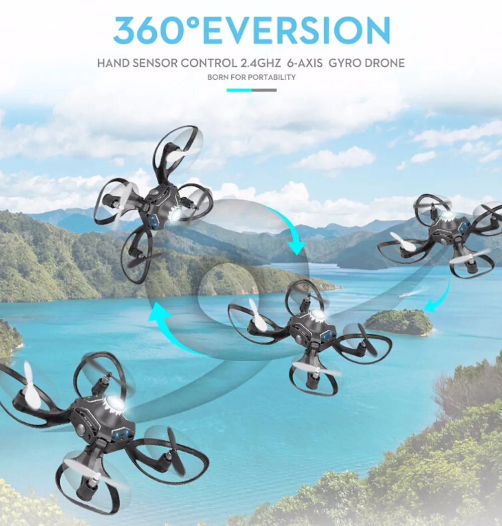 Ру вертолеты 2 4G перчатка датчик Дрон простой складной маленький и портативный