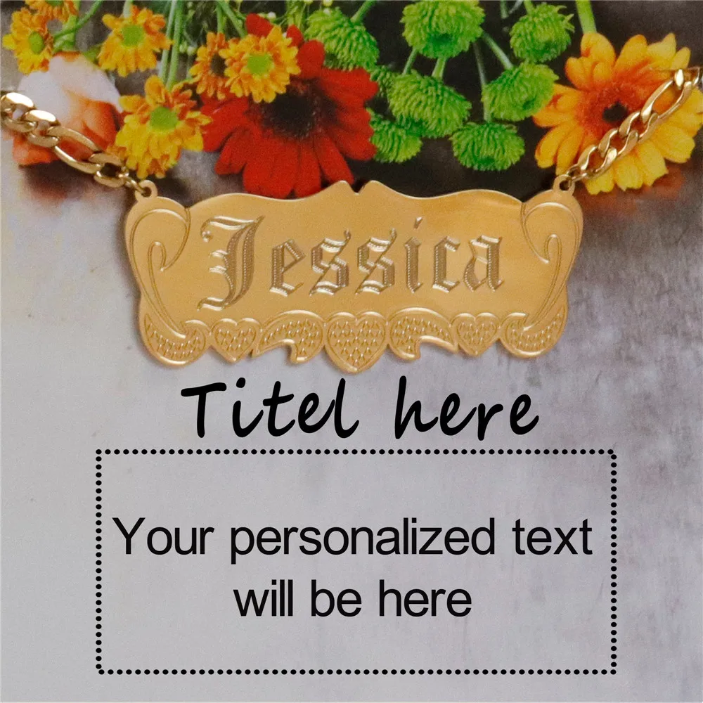 

Personalized Custom Name Necklace Pendant Gold Color Choker Customized Nameplate Necklaces for Women Men Birthday Gifts