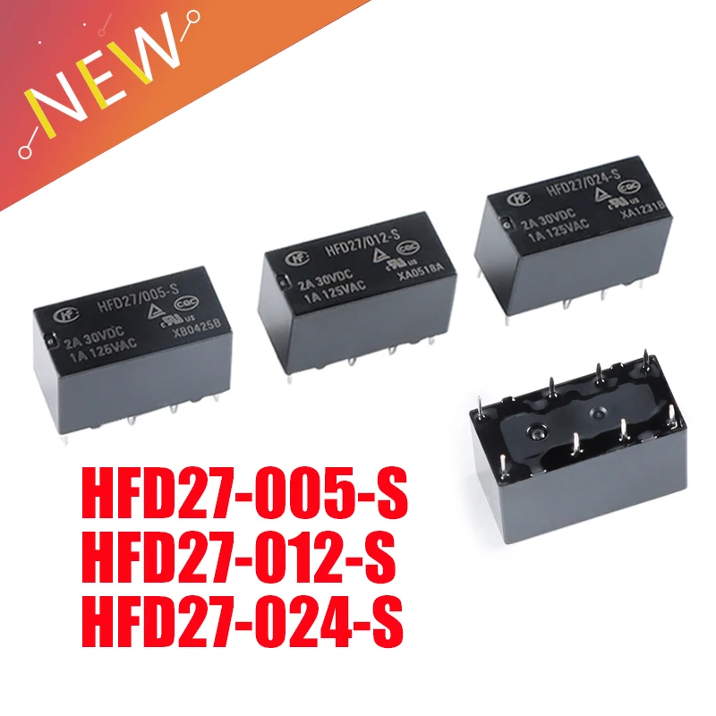 Реле Mini Relay HFD27 DC 5V 12V 24V HFD27-005-S HFD27-012-S 8pin чувствительные DIP реле