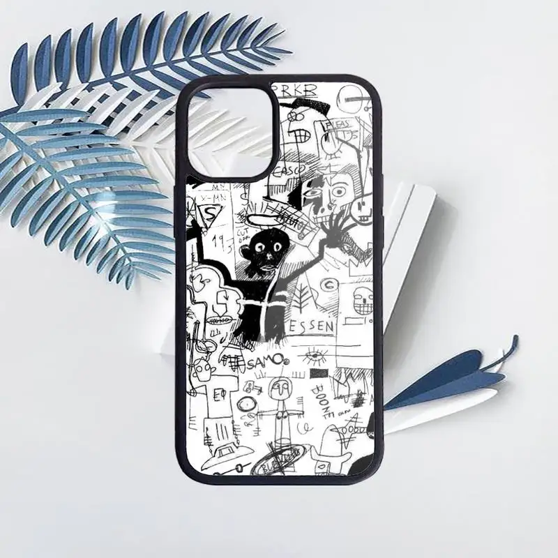 

Jean Michel Basquiat American artist Phone Case PC for iPhone 11 12 pro XS MAX 8 7 6 6S Plus X 5S SE 2020 XR Luxury shell