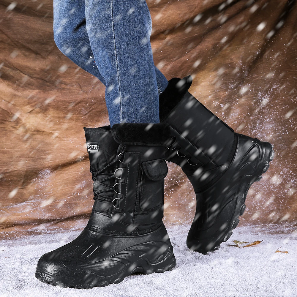 

Men Winter Boots Warm Waterproof Sneakers 2021Outdoor Activities Fishing Snow Work Boots Male Footwear Men Shoes Fishing Boots