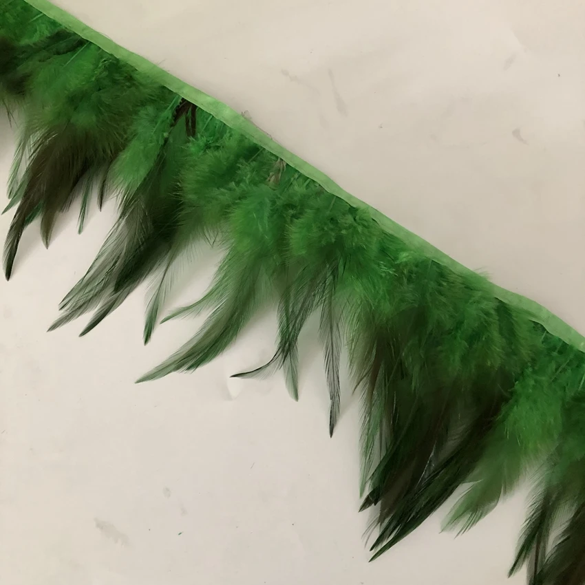 

Asia Ra Wholesale 10Meters Rooster Coque Feathers Trims 12-15CM Height Natural Real Pheasant Chicken Feather Plume Fringe Ribbon