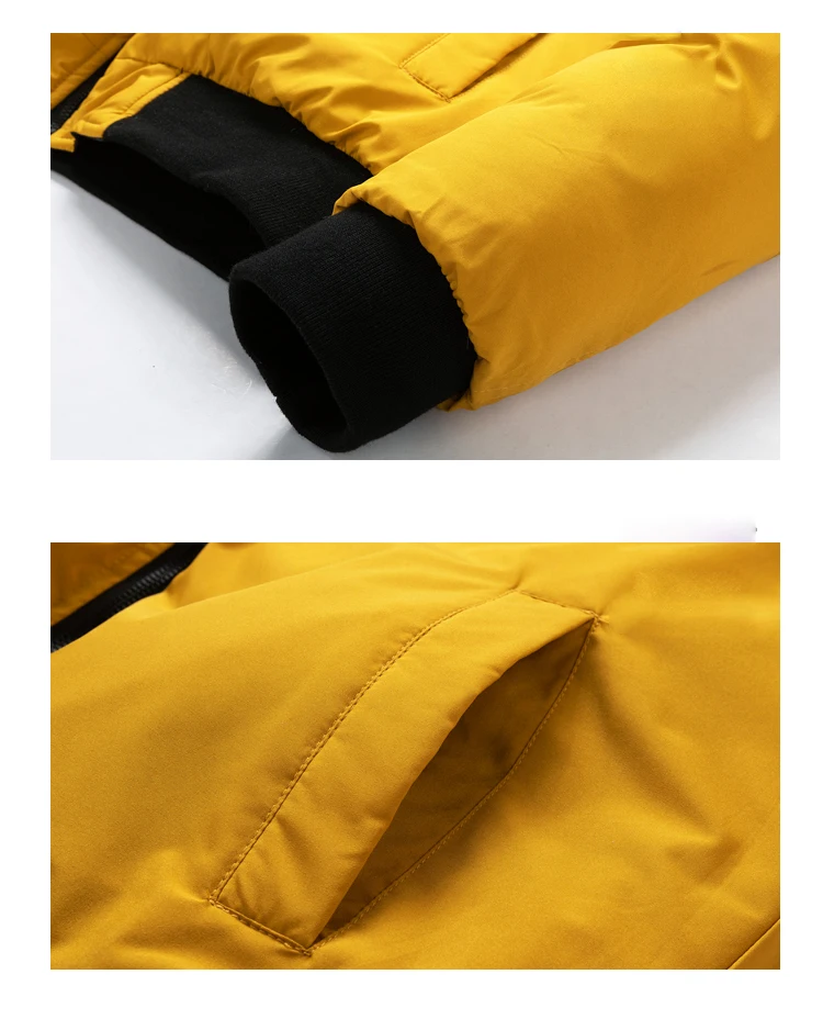 Мужская зимняя куртка с двойным лицом модная однотонная водонепроницаемая