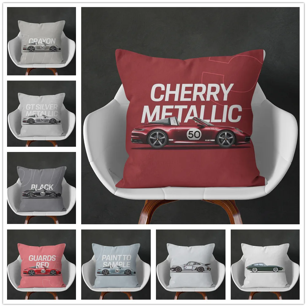 

Мягкая короткая плюшевая наволочка для подушки с мультяшным рисунком супермашины, наволочка для украшения дома, дивана, автомобиля, 45x45 см