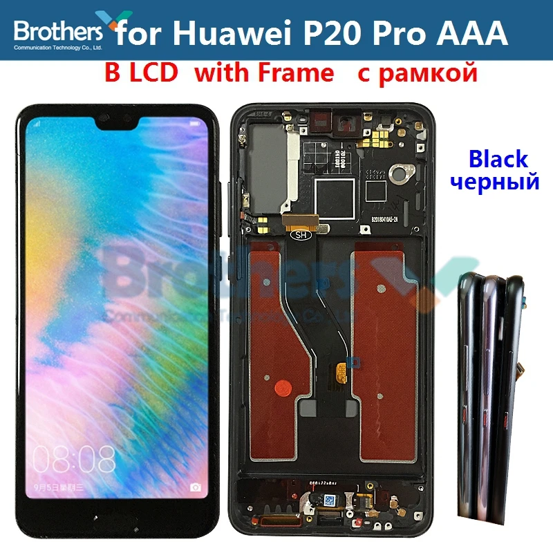 B LCD Black Frame ЖК-дисплей Дисплей для huawei P20 Pro ЖК-дисплей Экран для P20 Pro CLT-L09 CLT-L29 CLT-AL00 CLT-AL01 ЖК-дисплей сборки Сенсорный экран планшета Тесты - Цвет: B LCD Black Frame