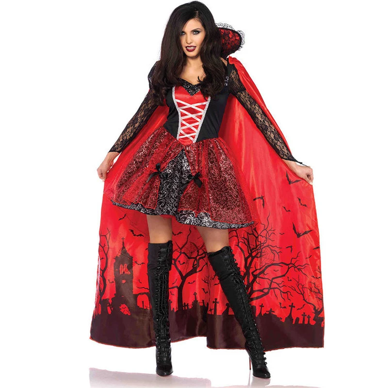 

Halloween Women Witch Costume Cloak Dress Vampire Zombie Cosplay Demon Queen Costume Masquerade Costume Halloween Outfit VDB1065