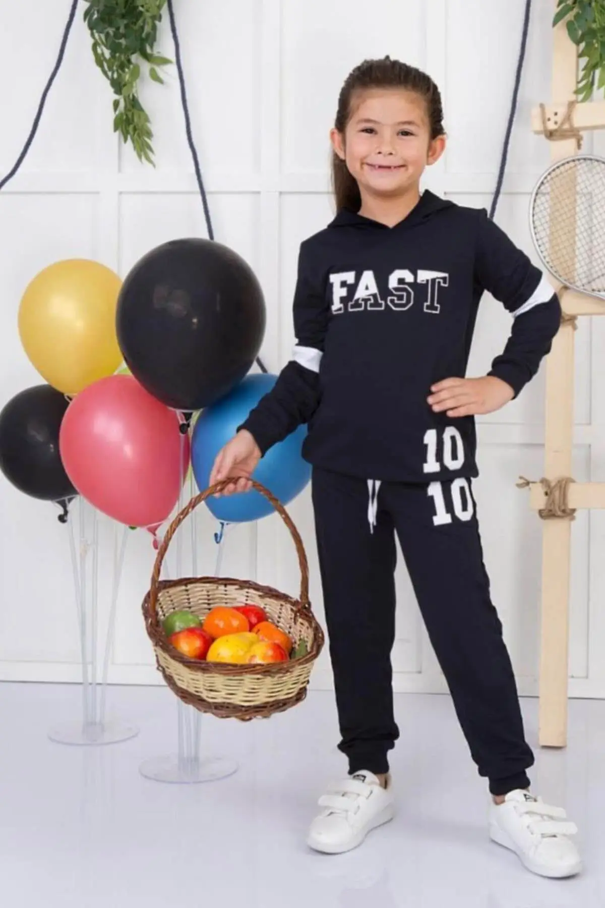 

Navy blue Seasonal Hooded Children 2 li Suit