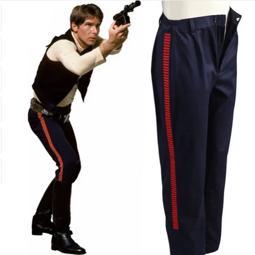 

Han Solo Cosplay Pants Costume ANH A New Hope Blood Stripes Trosures Halloween Carnival Suit For Adult Men
