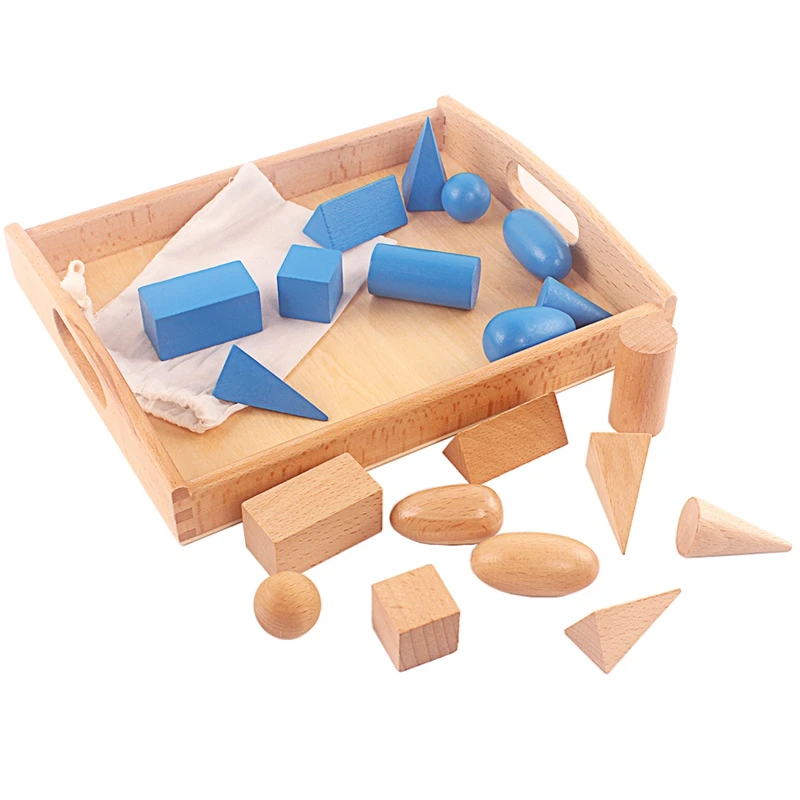 Таинственная сумка Монтессори с подносом деревянные сенсорные игрушки синего