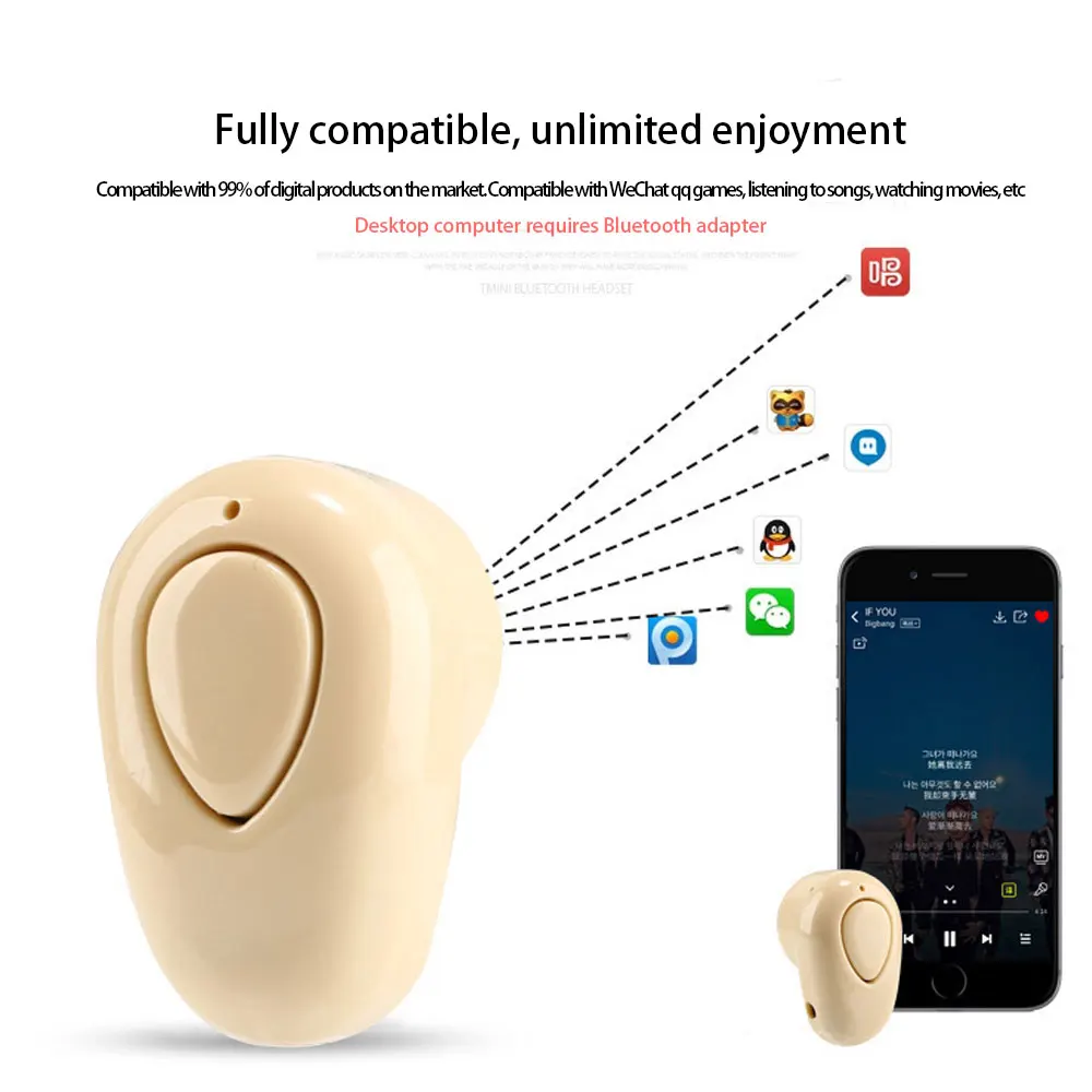Новые беспроводные Bluetooth наушники S520 Мини спортивная Гарнитура стерео невидимые