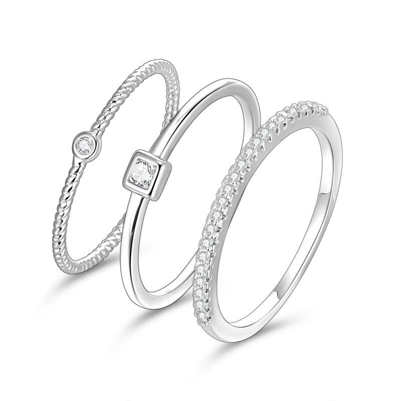 

Женское посеребренное кольцо S925, 3 шт./компл., кольца на палец с кристаллами для женщин, ювелирные изделия для свадебной вечеринки, подарок 2021
