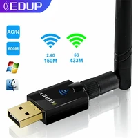 edup 600mbps 5ghz usb wifi adapter 802 11ac dual band wi fi receiver wireless network card usb adapter with 6dbi antenna for pc