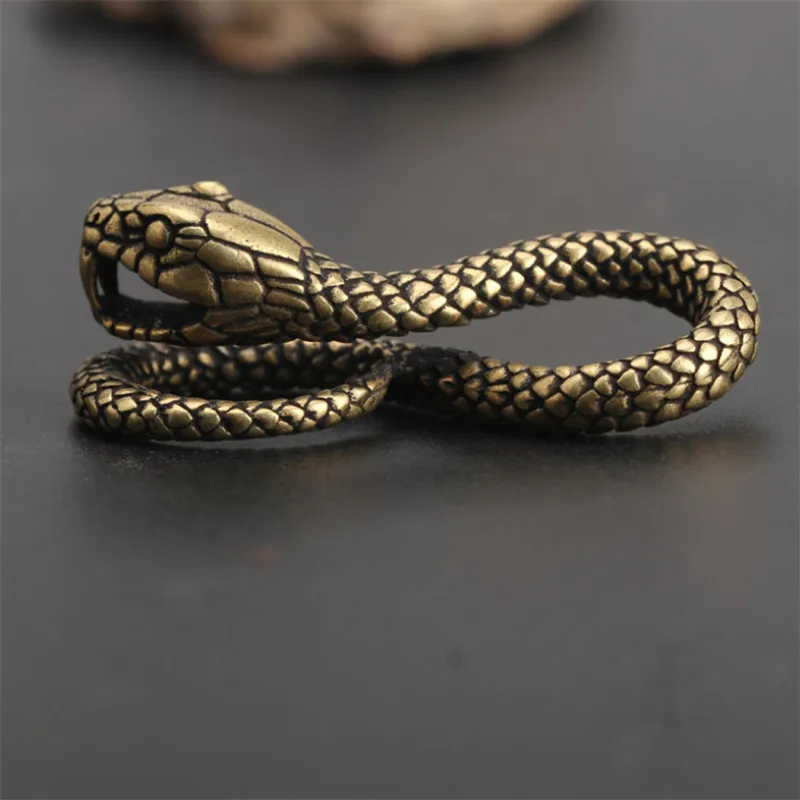 Винтажный медный брелок для ключей Ретро змеи ручной работы латунные фигурки