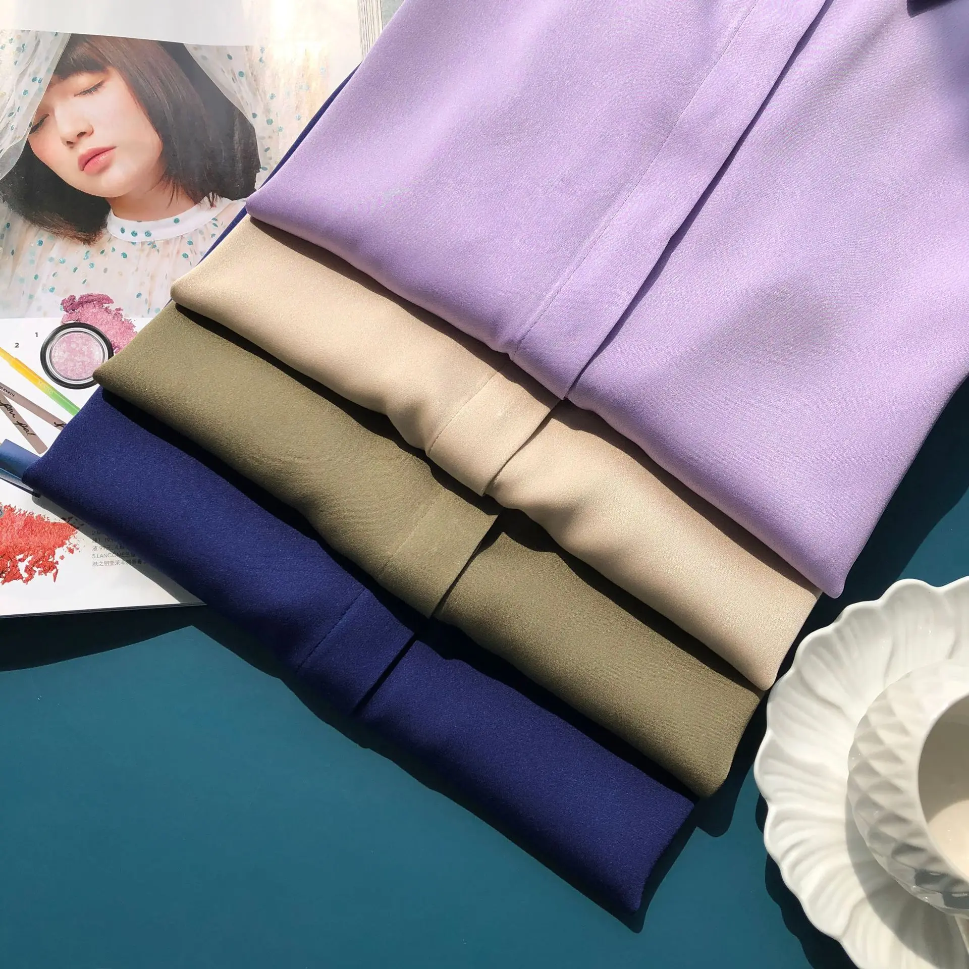 

Brand Fashion Women High Luxury Autumn Vintage Elegant Heavy Mulberry Silk Long-Sleeved Shirt Blouse