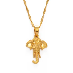 Anniyo браслет со слоном золотистого цвета ожерелья для женщин и девушек, в африканском стиле; Очарование кулон ювелирные изделия цепи #237506