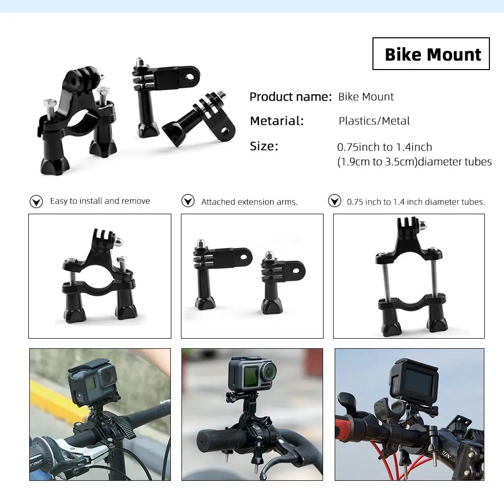 Чехол для крепления штатива для GoPro Hero 7 6 5, аксессуары для занятий спортом Xiaomi Yi 4 K, Экшн-камера Go Pro, комплект аксессуаров