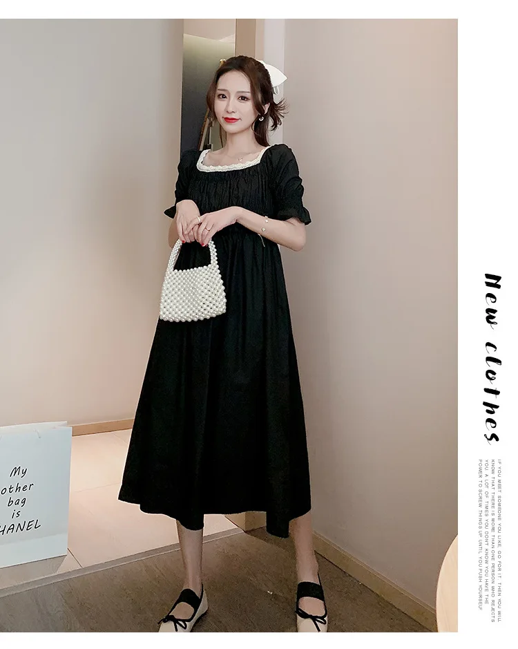 Элегантное плиссированное платье для беременных женщин средней длины в стиле