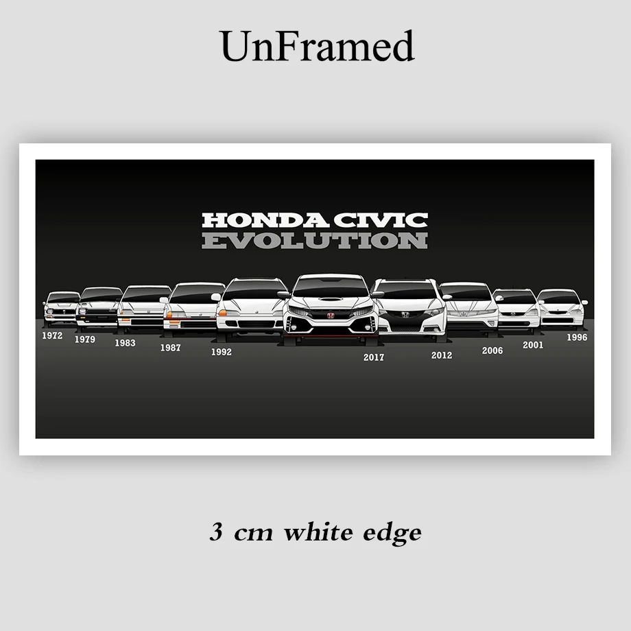 Wall Art Modular Picture 1 pieces Posters Canvas HD Printed Retro Honda CIVIC Car Painting Modern Home Decoration Living Room
