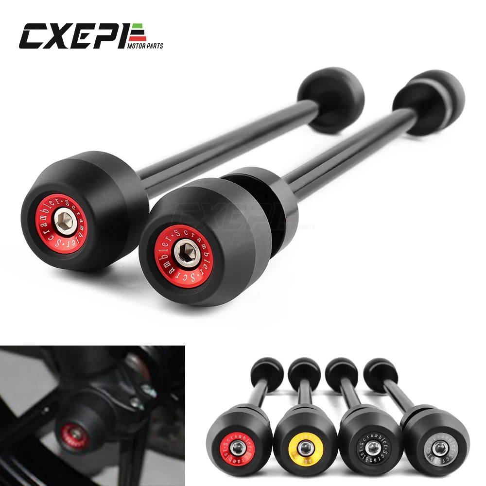 Motorcycle Front Rear Axle Fork Crash Sliders Wheel Protector Falling Protection For Ducati Scrambler 400 Scramble 800 1100