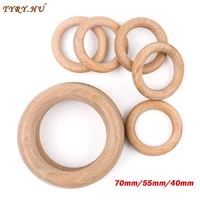 tyry hu 40mm55mm70mm 20pcs natural baby wooden teether rings baby diy wooden jewelry making crafts diy natural baby toys