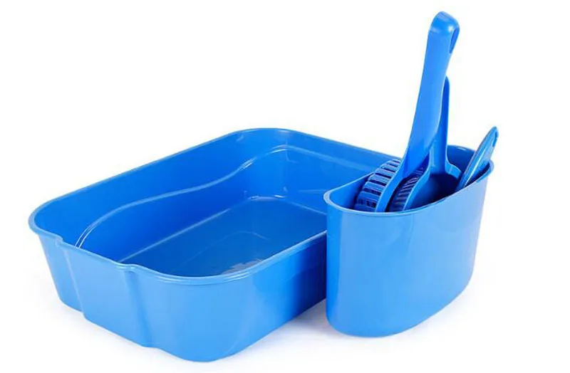 five-piece set HIPET Pet унитаз, поднос для кошачьего туалета, пластиковая коробка, анти-всплеск, не скользит, легко чистится, внутренний унитаз, песочница для собак, кошек, поднос - Цвет: five-piece set