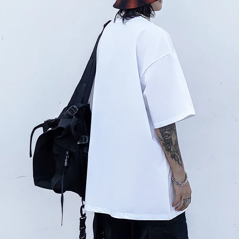 

Hip Hop T Shirt Men 2021 Streetwear Alphabet Deer Print Tshirt Harajuku Summer Tops Tees Short Sleeve Cotton Oversized T-Shirt