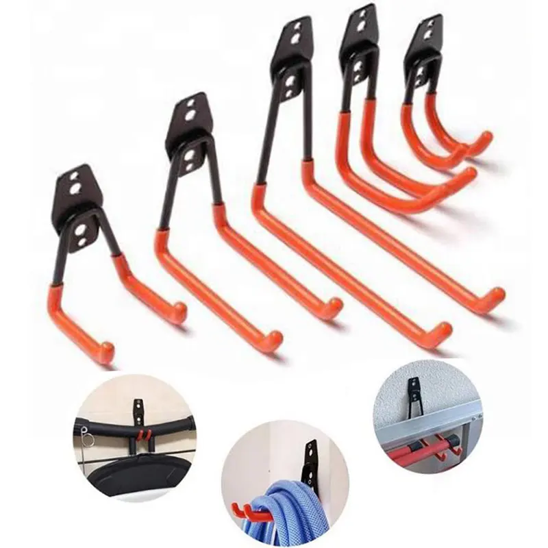 

Metal Heavy Duty Hook Garage Organizer Wall Mount Bicycle Hanger Hooks Wall Mount Anti-slip Storage Hook For Ladders Garden Tool